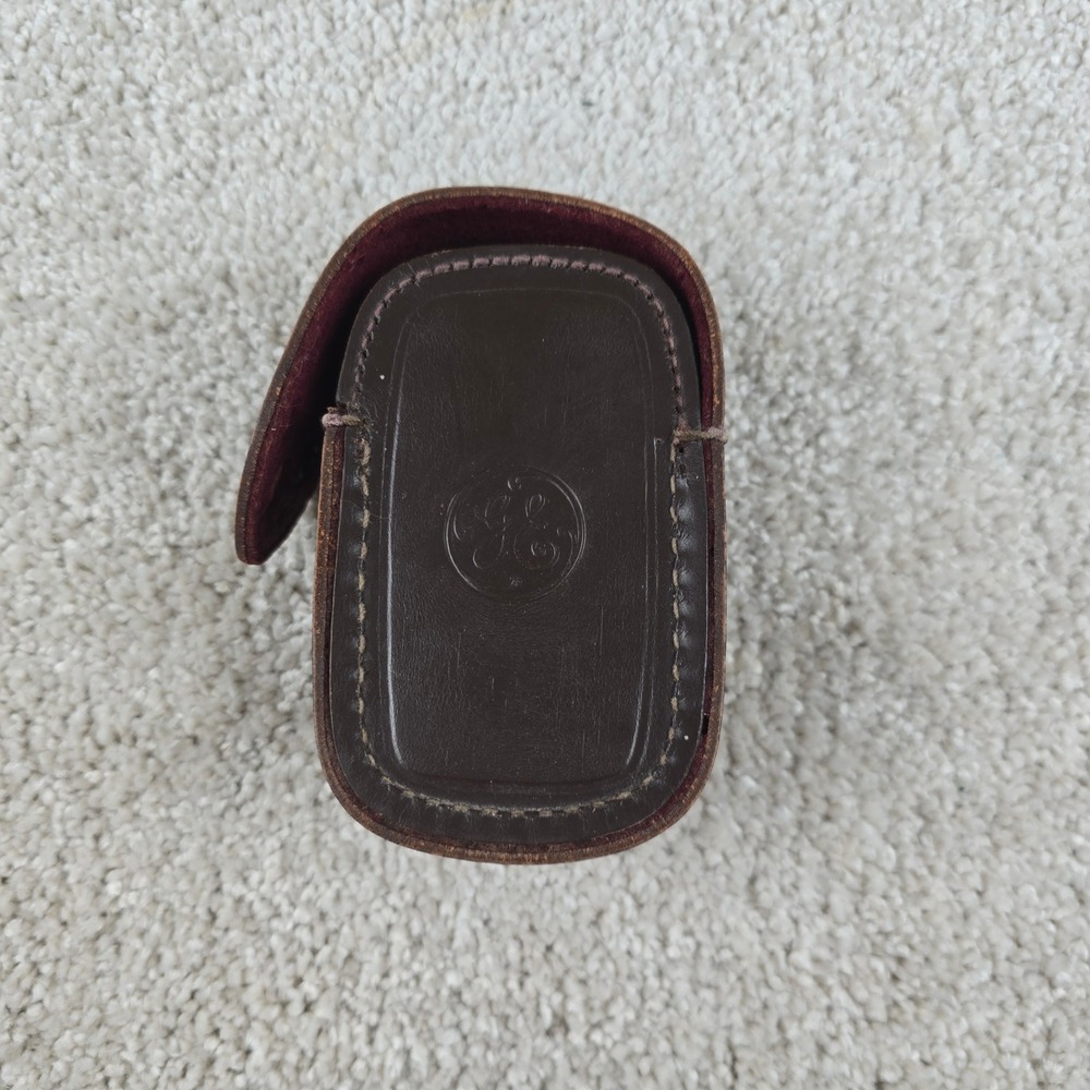 GE Light Meter Case Brown Vintage Leather Snap‎ Closure